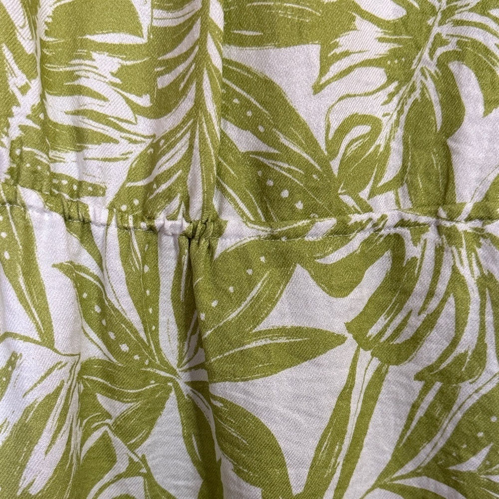 Rachel Parcell Green Leaf Print Mini Dress with waist ties size S - Picture 11 of 13